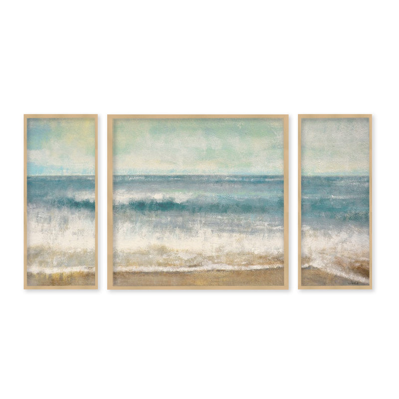 "Beach Memories"Set of Three Framed Textured Wall Art