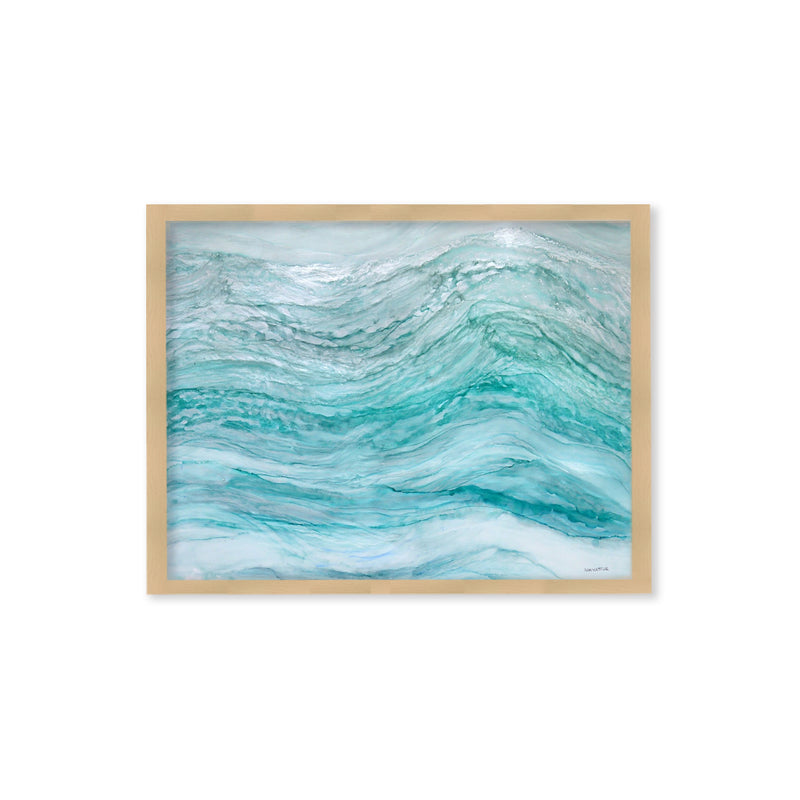 "Neptune's Fury" Framed Textured Wall Art