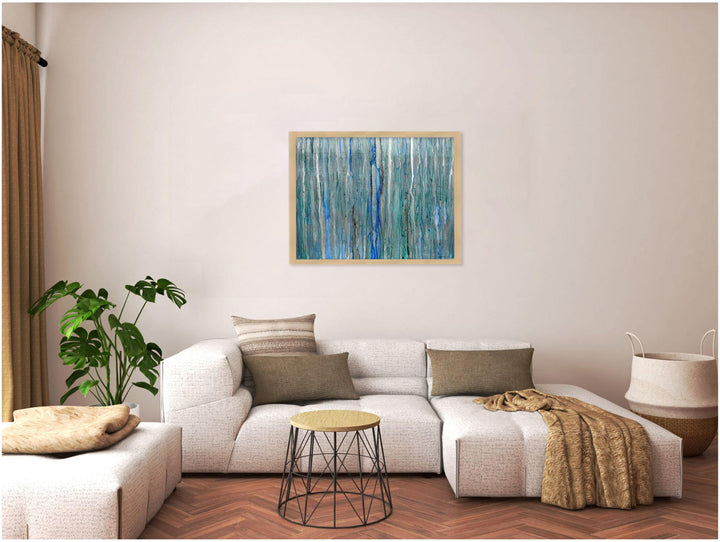 "Arctic Rain" Framed Textured Wall Art