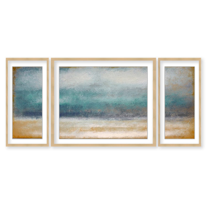 "Tempest" Set of Three Framed Matted Print Wall Art