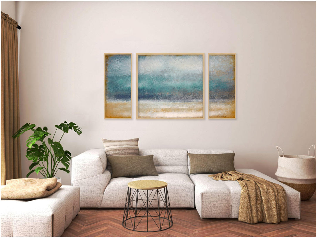 "Tempest"Set of Three Framed Textured Wall Art
