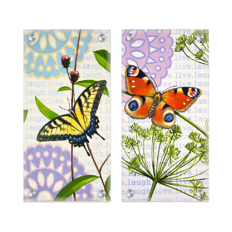 "Monarch Butterflies Set of Two" Acrylic Wall Art