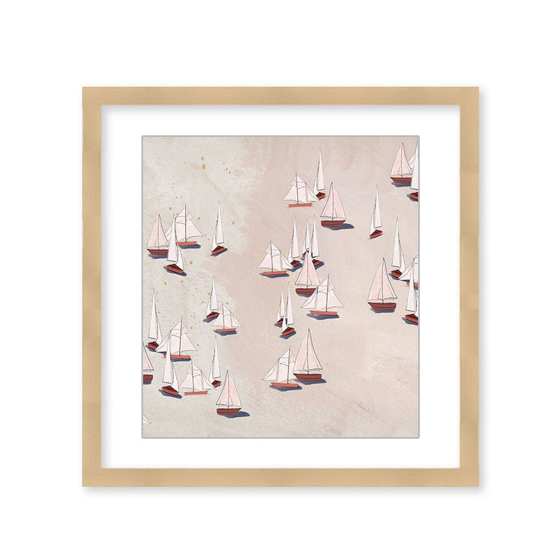 "Modern Ensemble: Sailboat Odyssey" Framed Matted Print Wall Art