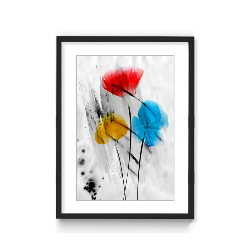 "Painted Petals III-B" Framed Matted Print Wall Art