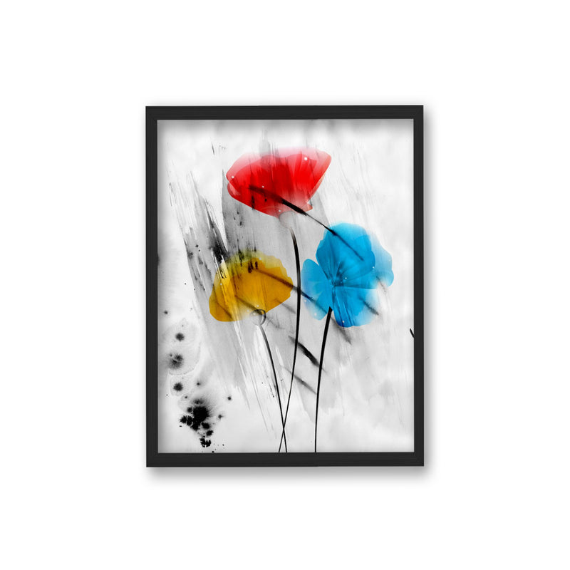 "Painted Petals III-B" Framed Textured Wall Art