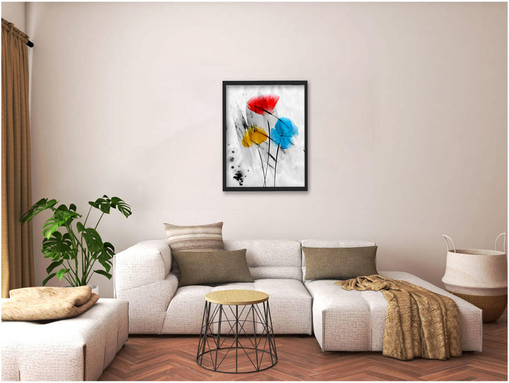 "Painted Petals III-B" Framed Textured Wall Art