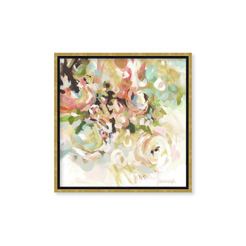 "Flower Abstract"Framed Embellished Canvas  Wall Art