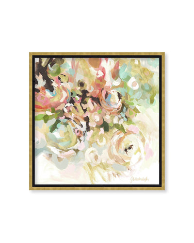 Open Box · "Flower Abstract"Framed Embellished Canvas  Wall Art