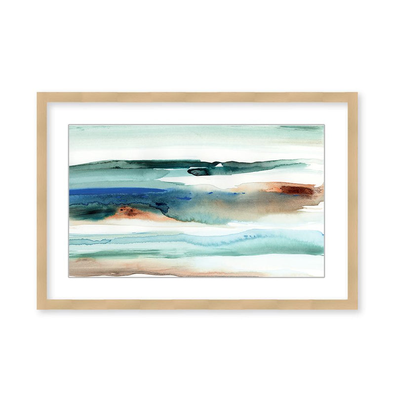 "Beach Waves Abstract" Framed Matted Print Wall Art