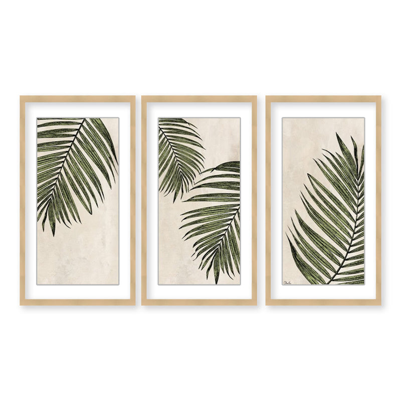 "Poetic Flora Set I" Set of Three Framed Matted Print Wall Art