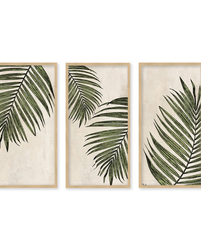 "Poetic Flora Set I"Set of Three Framed Textured Wall Art