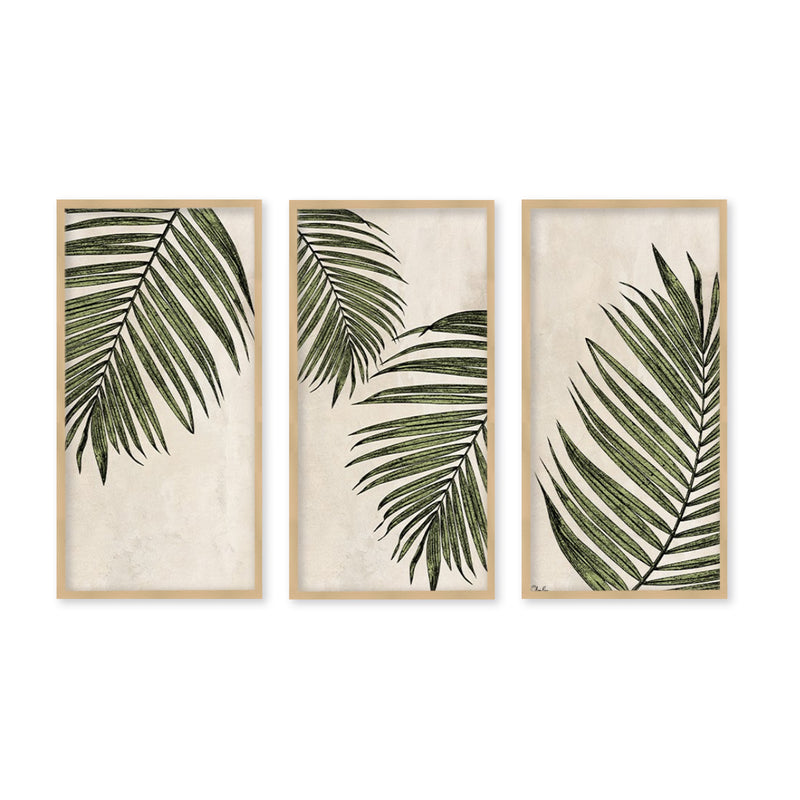 "Poetic Flora Set I"Set of Three Framed Textured Wall Art