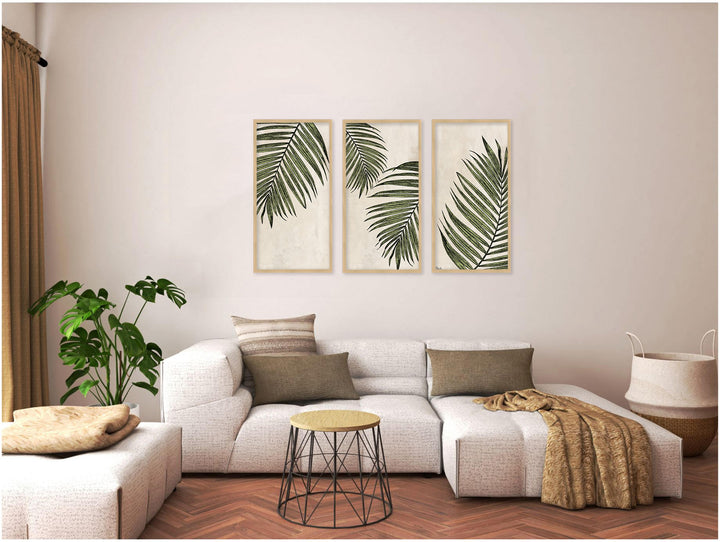 "Poetic Flora Set I"Set of Three Framed Textured Wall Art