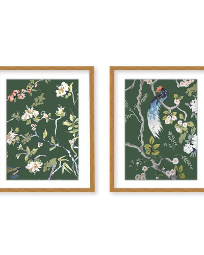 "Dining Room Walls Diptych" Framed Matted Print Wall Art