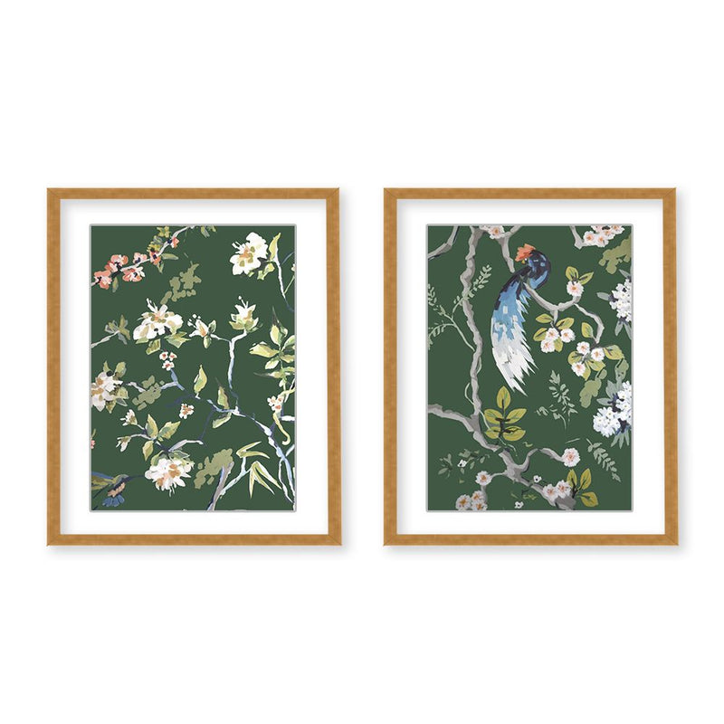 "Dining Room Walls Diptych" Framed Matted Print Wall Art