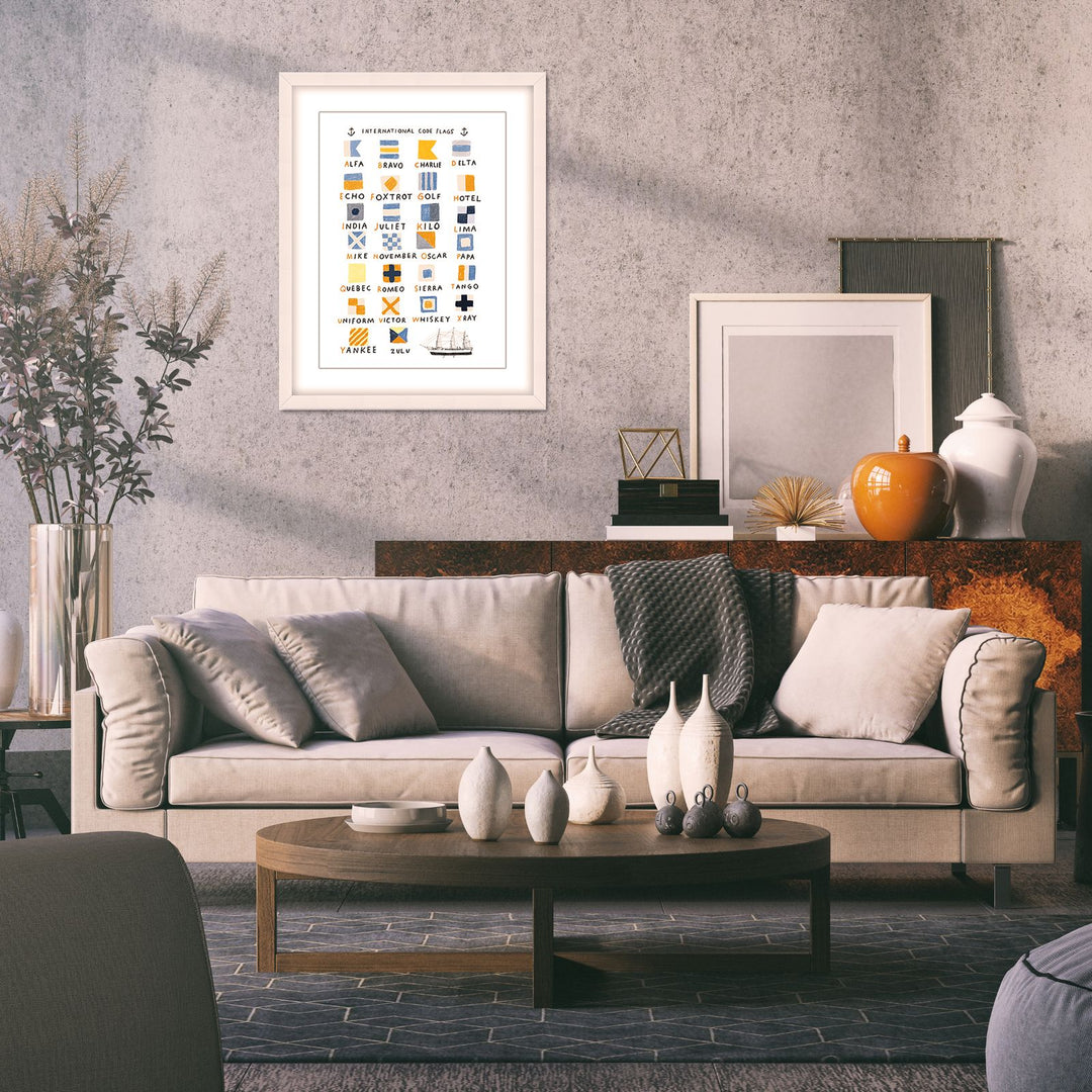 "Nautical Flags" Framed Matted Print Wall Art