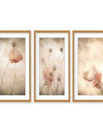 "Swaying Gentle In The Breeze Triptych" Framed Matted Print Wall Art