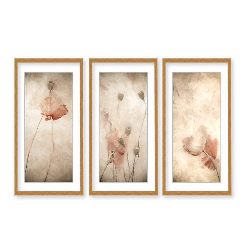 "Swaying Gentle In The Breeze Triptych" Framed Matted Print Wall Art