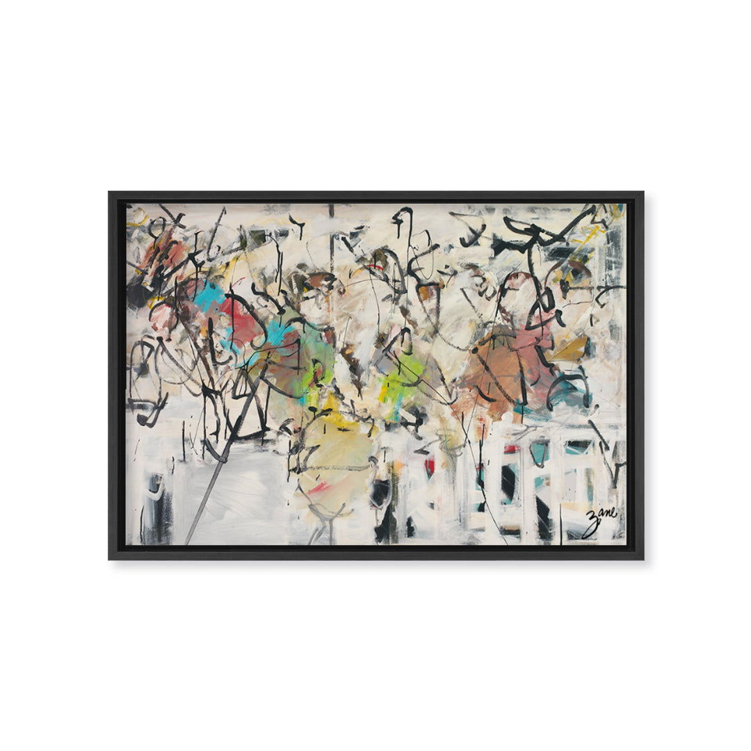 "Abstract IX" Framed Canvas Wall Art ready to hang wall art