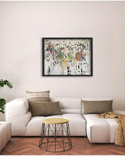 "Abstract IX" Framed Canvas Wall Art — Ready to Ship