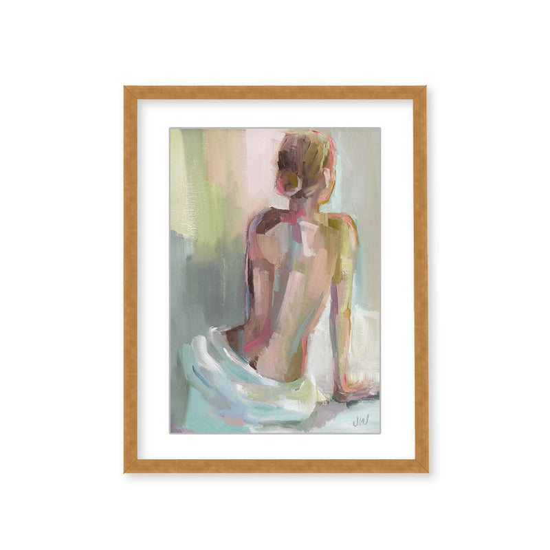 "Grace in Pose: A Portrait of Feminine Elegance" Framed Matted Print Wall Art