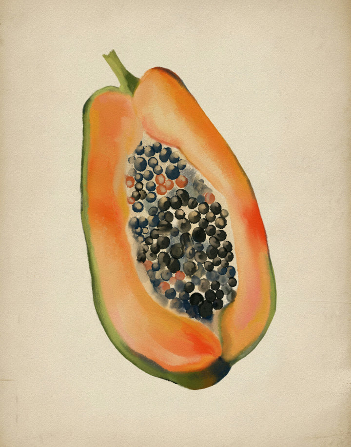 "Vibrant Papaya Half" by Josie George — Still Life Wall Art