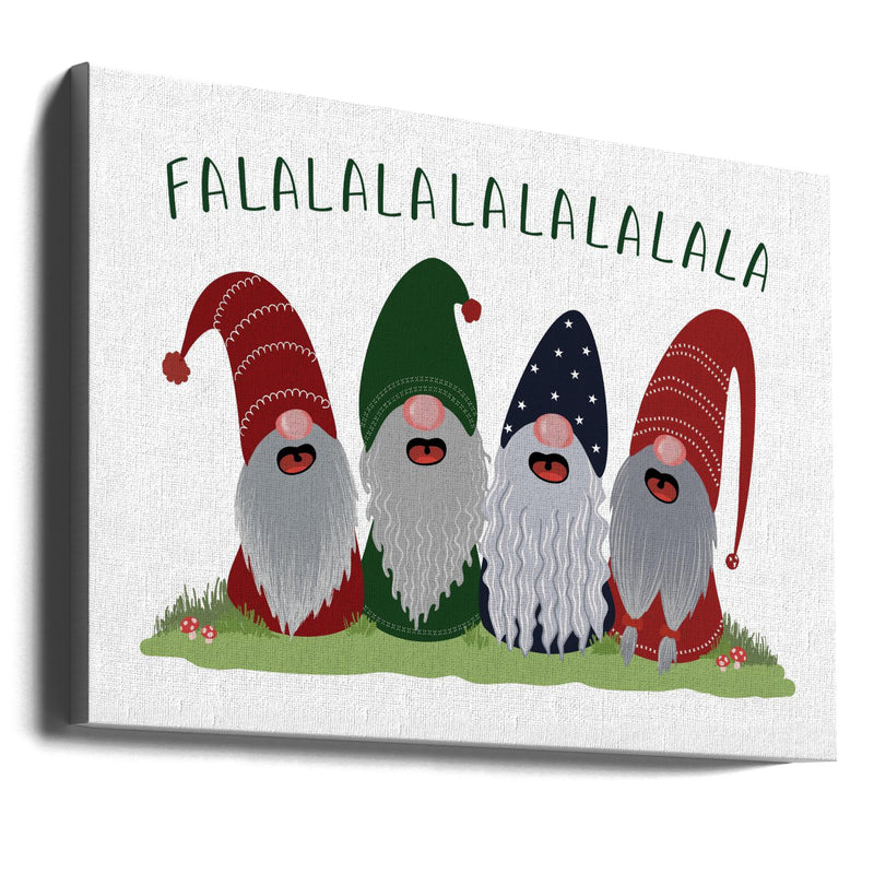 "Fa la la la la gnomes" Wrapped Canvas Wall Art