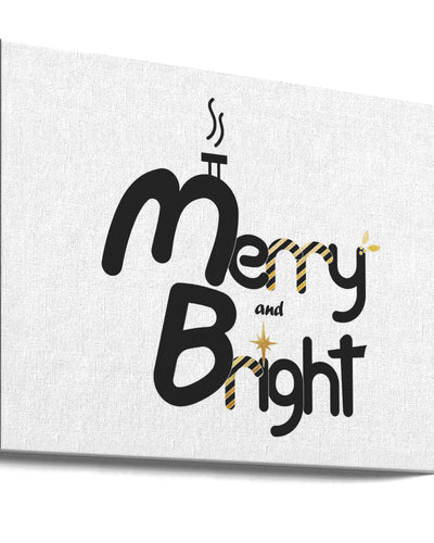 "Merry an Bright" Wrapped Canvas Wall Art