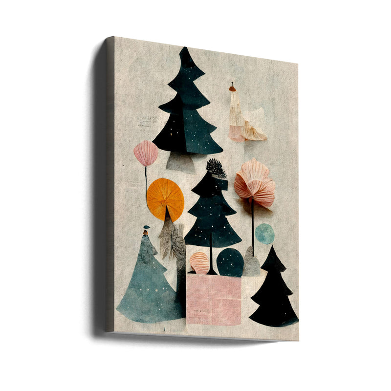 "Cute Pine Tree Composition" Wrapped Canvas Wall Art