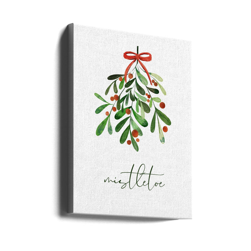 "Christmas Mistletoe" Wrapped Canvas Wall Art