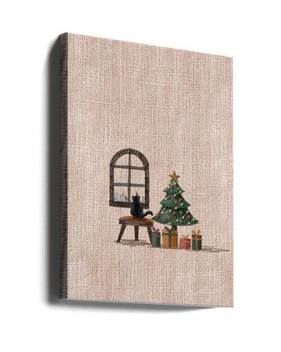 "Cats in Cozy room" Wrapped Canvas Wall Art