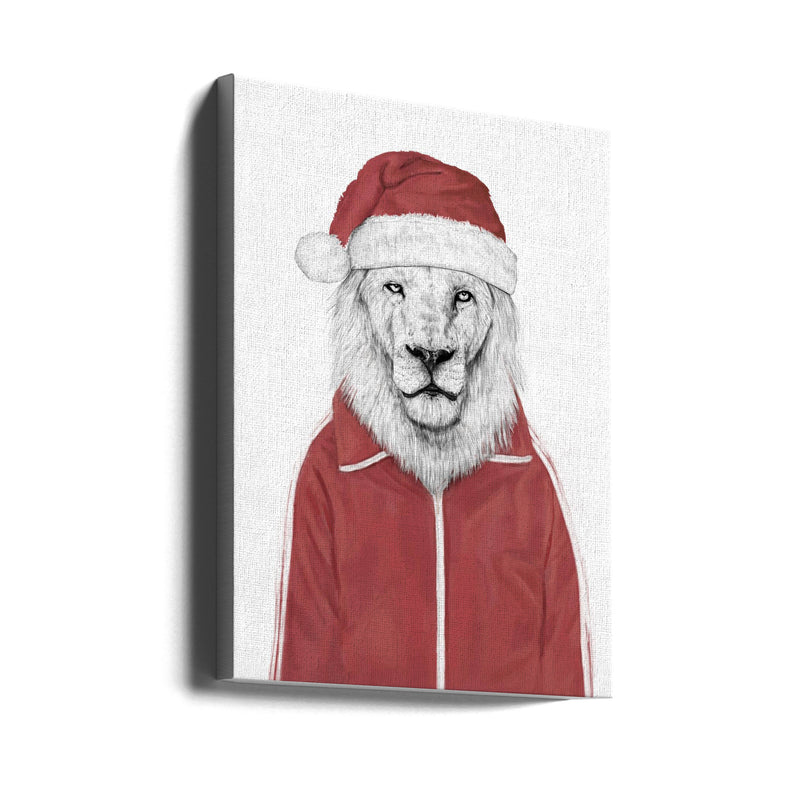 "Santa lion" Wrapped Canvas Wall Art