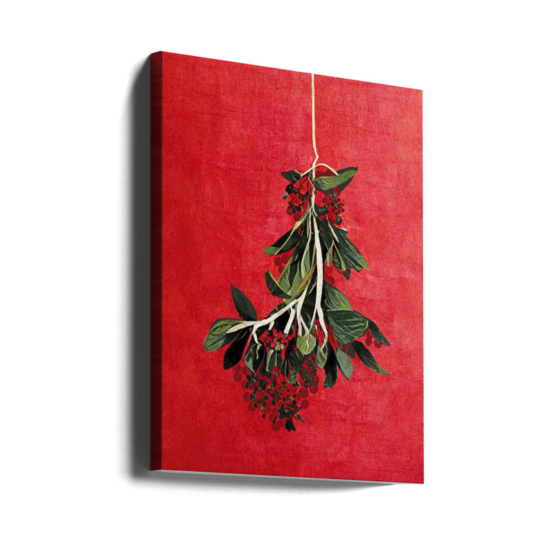 "Painted Mistletoe" Wrapped Canvas Wall Art