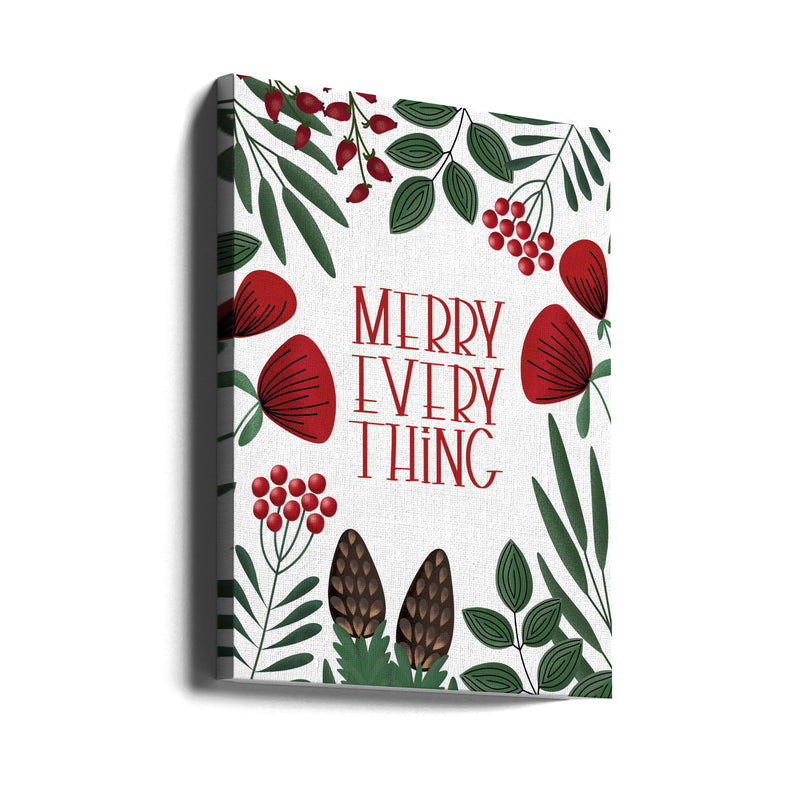 "Merry everything" Wrapped Canvas Wall Art