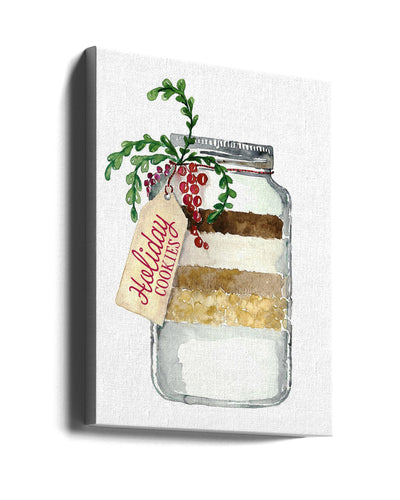"Holiday cookies in a jar" Wrapped Canvas Wall Art