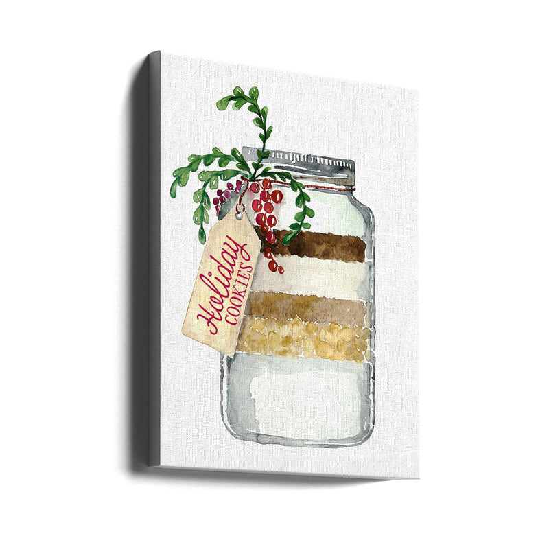 "Holiday cookies in a jar" Wrapped Canvas Wall Art