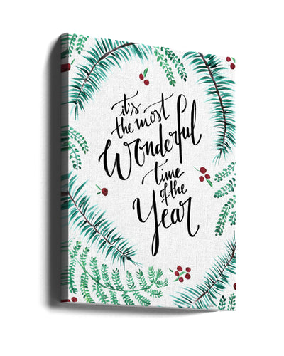 "Most wonderful time of the year" Wrapped Canvas Wall Art