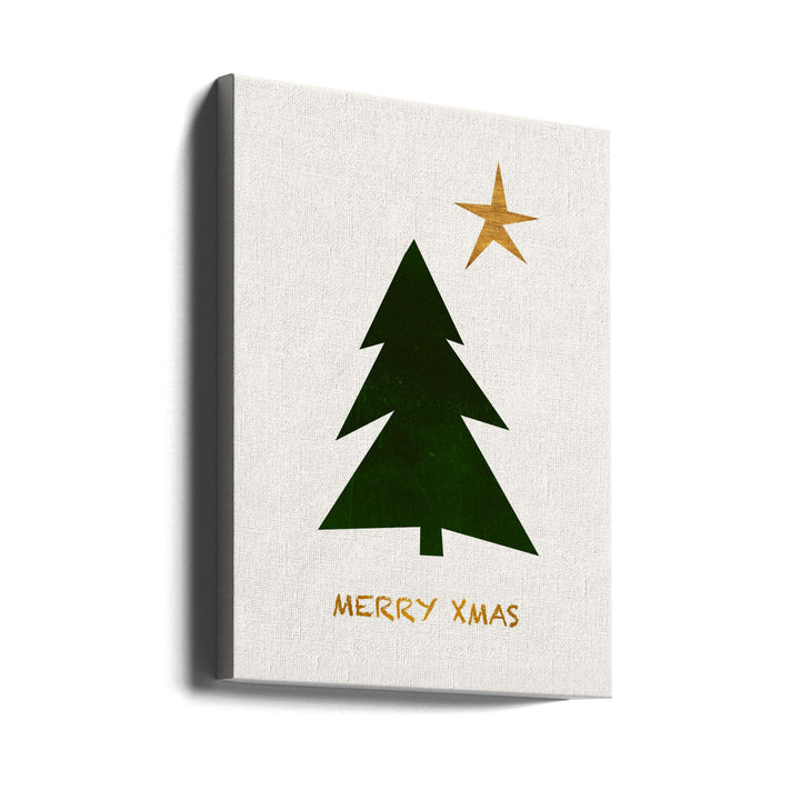 "Merry Xmas" Wrapped Canvas Wall Art