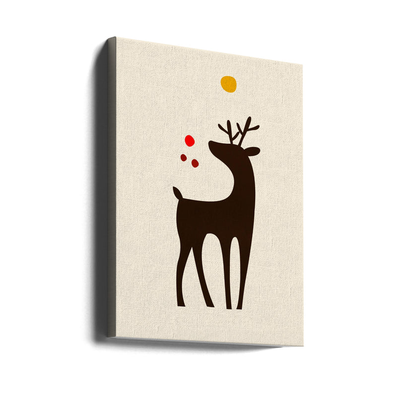 "Rudolph Searching for His Nose" Wrapped Canvas Wall Art