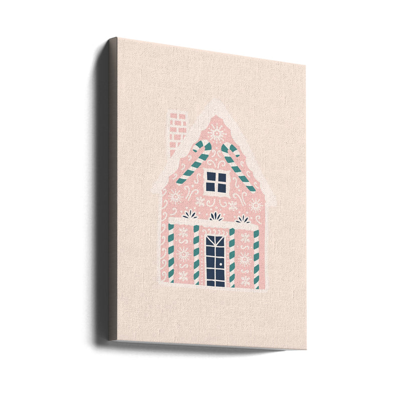 "Christmas Gingerbread House" Wrapped Canvas Wall Art