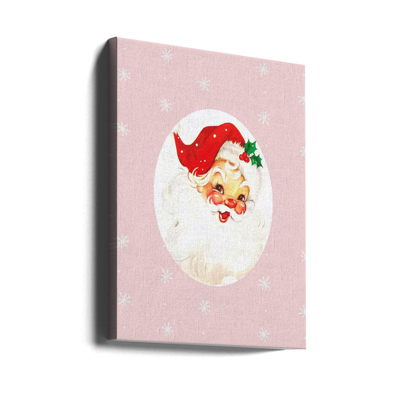 "Pink Santa Claus Father Christmas" Wrapped Canvas Wall Art