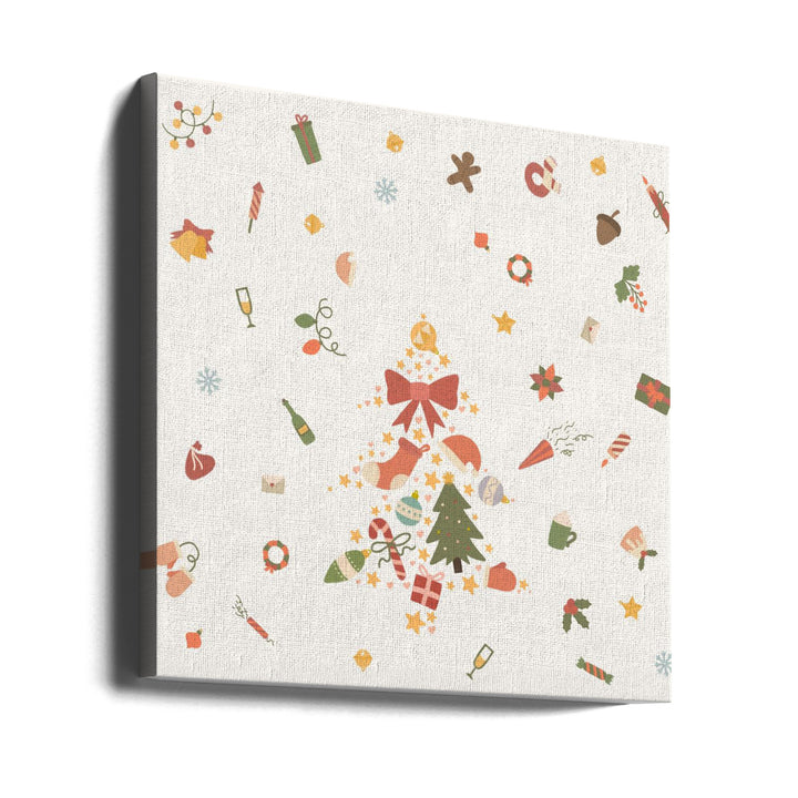 "Noel decorations" Wrapped Canvas Wall Art