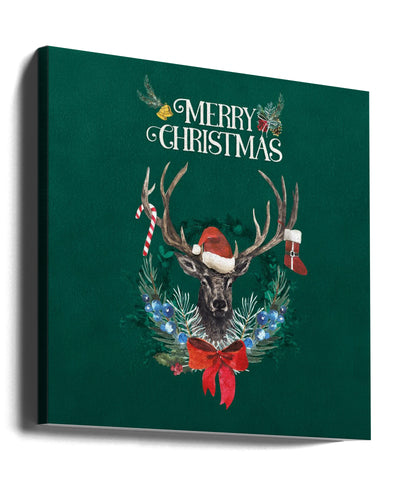 "Merry X-mas" Wrapped Canvas Wall Art