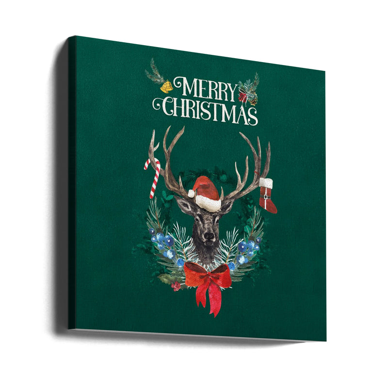 "Merry X-mas" Wrapped Canvas Wall Art