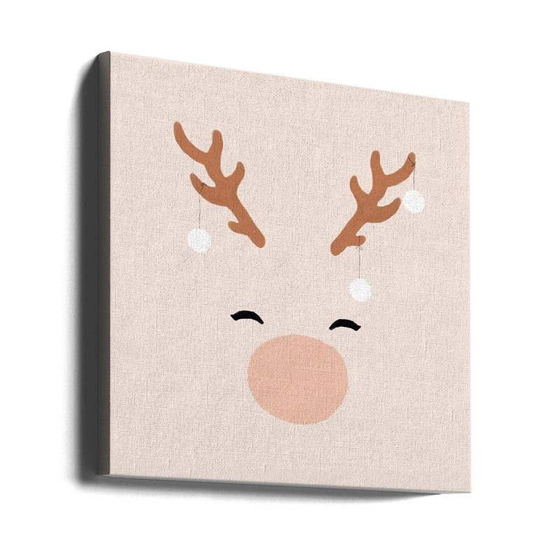 "Deer a Baubles" Wrapped Canvas Wall Art