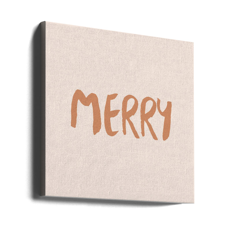 "Merry" Wrapped Canvas Wall Art