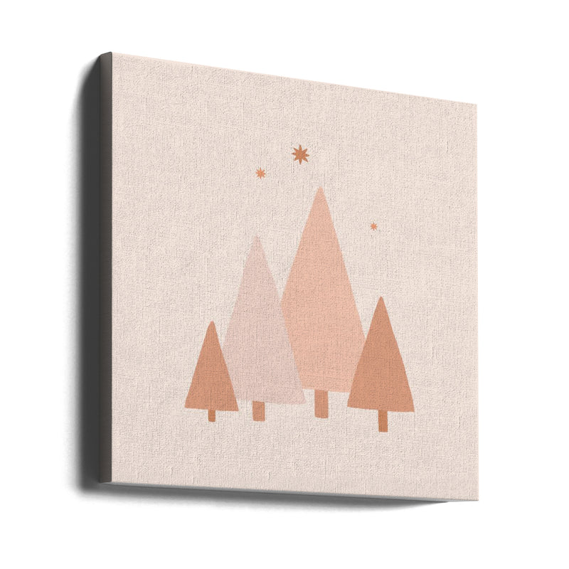 "Minimal Trees a Stars" Wrapped Canvas Wall Art