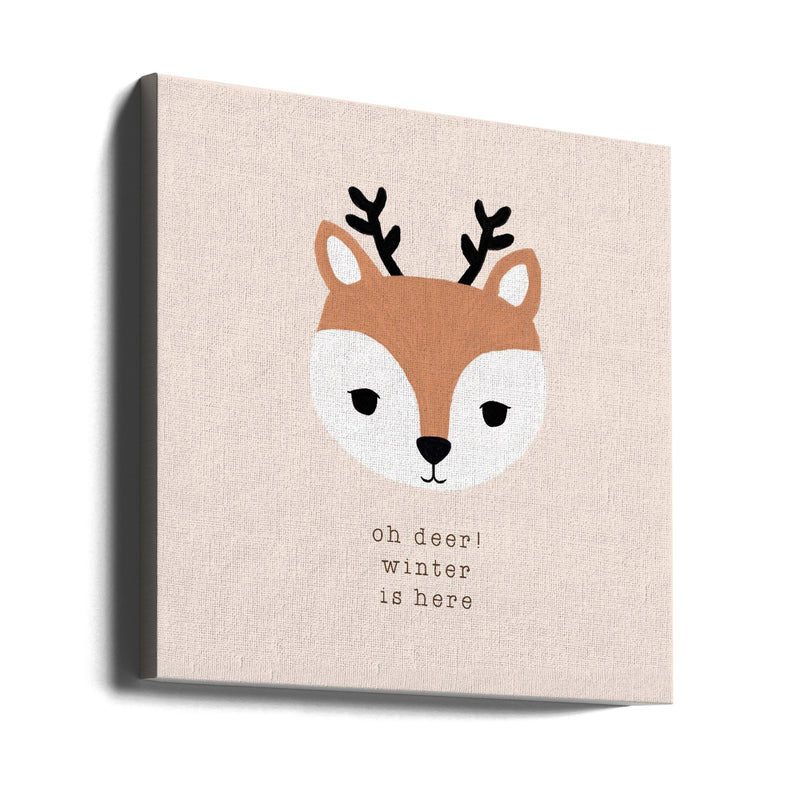 "Oh Deer Winter Is Here II" Wrapped Canvas Wall Art