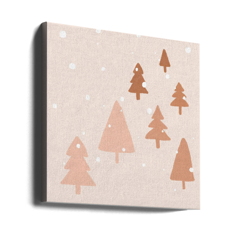 "Pastel Winter Trees" Wrapped Canvas Wall Art