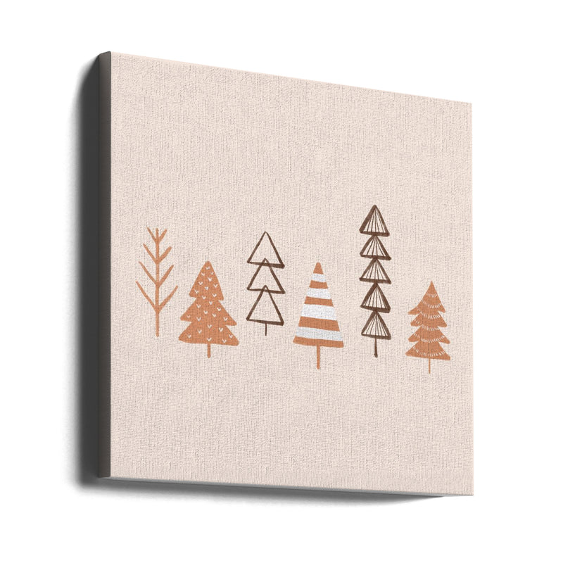 "Winter Trees Illustration" Wrapped Canvas Wall Art